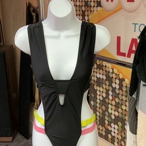 Black Bodysuit Swimwear with Sleek Design